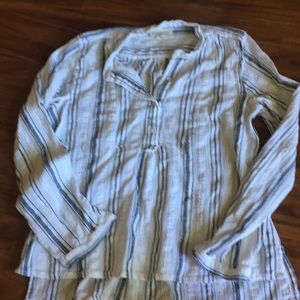Striped Ralph Lauren denim supplying sleeve top M